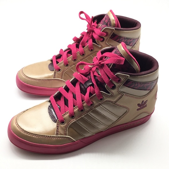 pink high top adidas
